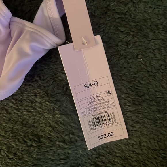 Women’s/juniors swimsuit. +extra top. NWT. Bikini size small purple/green 3pcs. - Picture 6 of 7